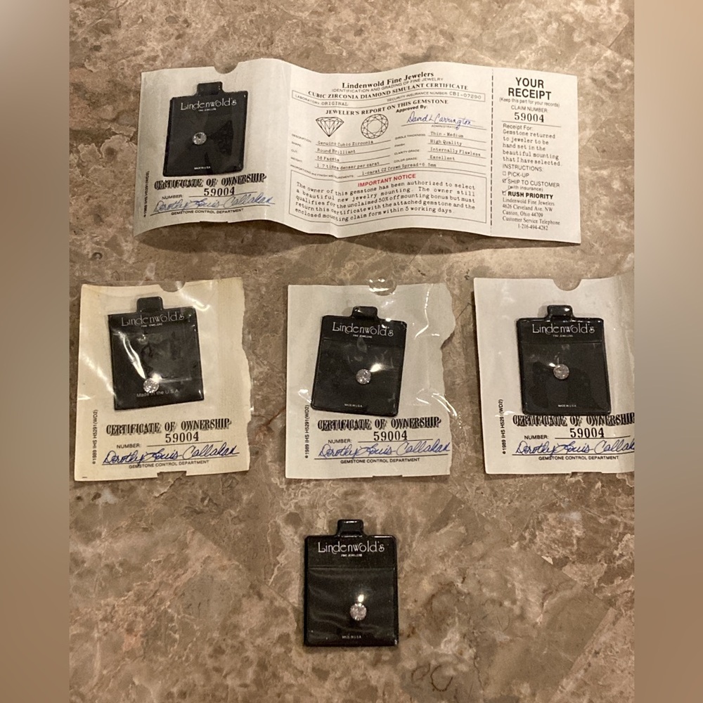 LOT OF 5 Lindenwold's Fine Jewelers Cubic Zirconia Loose 1-Carat Stones